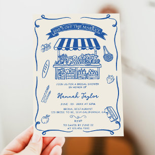 Hand Drawn Fresh Off the Market Bridal Shower Invitation