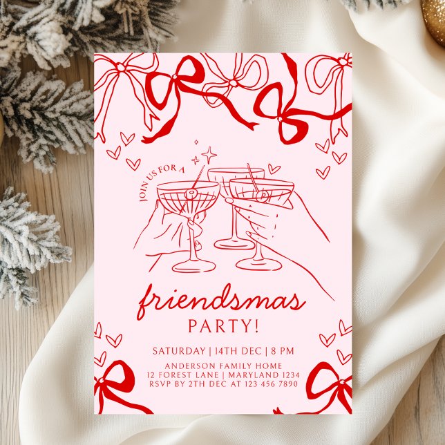 Hand Drawn Friendsmas Party Invitation (Creator Uploaded)