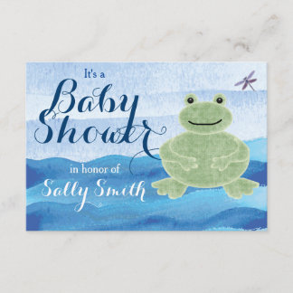 Hand drawn Frog Baby Shower Invitations - Baby Boy