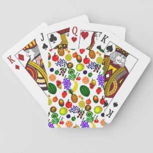 Hand Drawn Fruit Medley Pattern Playing Cards