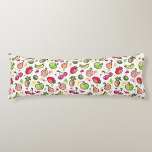 hand drawn fruits pattern body cushion