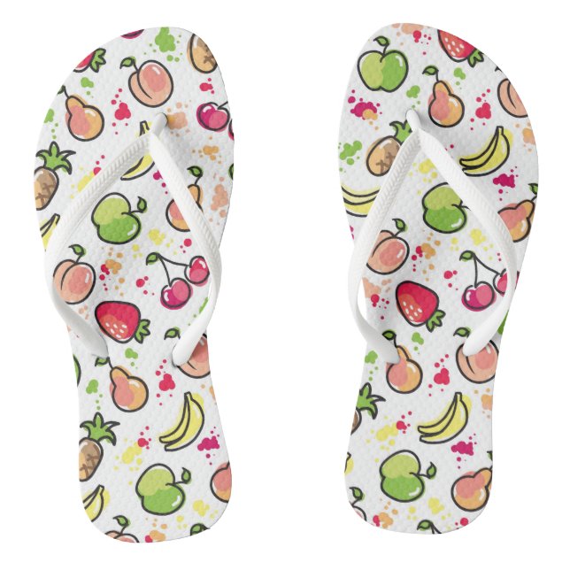 hand drawn fruits pattern jandals (Footbed)
