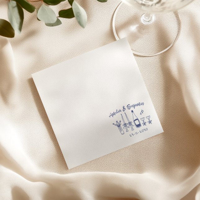 Hand drawn funky Custom Wedding Reception Napkin (Creator Uploaded)