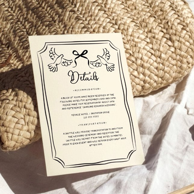 Hand drawn Funky Doodle Wedding Details Invitation (Creator Uploaded)