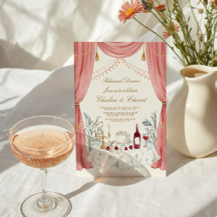 Hand Drawn Funky Drawing Rehearsal Dinner  Invitation