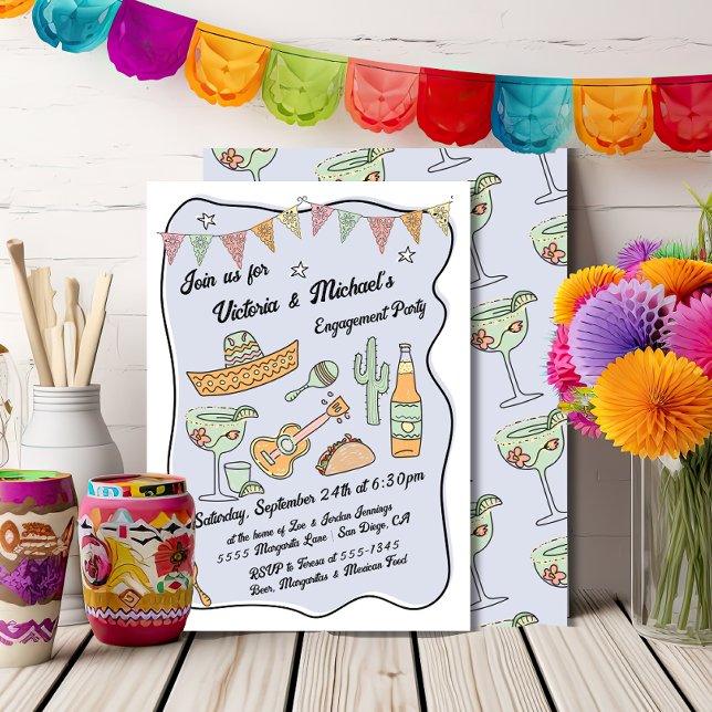 Hand Drawn Funky Mexican Fiesta Invitation (Creator Uploaded)