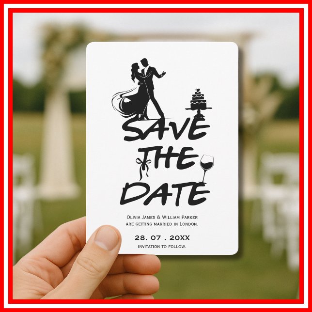 Hand Drawn Funky Whimsical Minimalist Wedding Save The Date (Creator Uploaded)