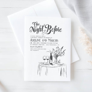 Hand Drawn Funky Whimsical Rehearsal Dinner Invitation