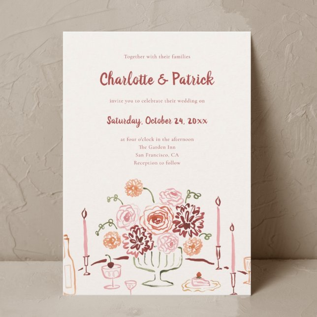 Hand drawn Funky Whimsical Wedding Invitation (Creator Uploaded)