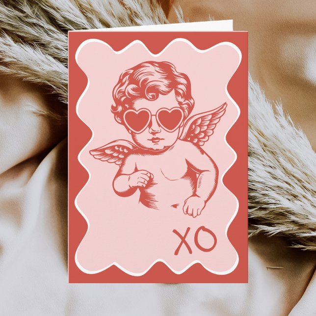 Hand Drawn Funny Romantic Cupid XO Valentines Day Holiday Card (Creator Uploaded)