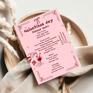 Hand Drawn Galentine Day Girl Night Valentine Menu