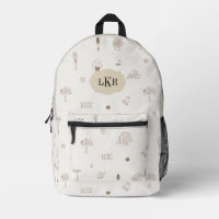 Hand-drawn Garden Motif 3-Letter Monogram