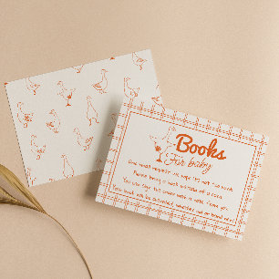 Hand Drawn Gender neutral Silly Goose Book Request Enclosure Card