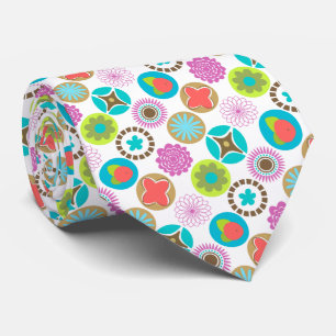 Hand Drawn Geometric Circles Design Necktie
