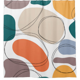 Hand drawn geometric seamless modern abstract mult shower curtain