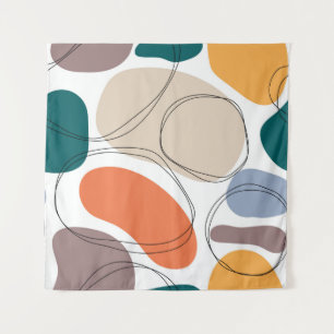 Hand drawn geometric seamless modern abstract mult tapestry