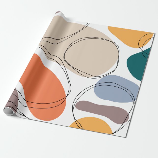 Hand drawn geometric seamless modern abstract mult wrapping paper (Unrolled)