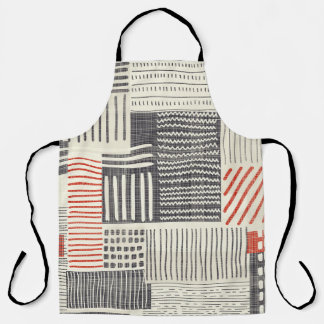 Hand-drawn geometric stripes, seamless pattern. apron