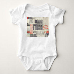 Hand-drawn geometric stripes, seamless pattern. baby bodysuit