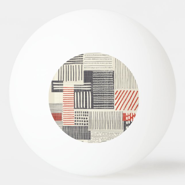 Hand-drawn geometric stripes, seamless pattern. ping pong ball (Front)