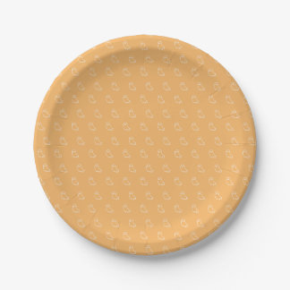 Hand-drawn Ghost Orange Paper Plate