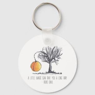 Hand-drawn Giant Peach Tree Keychain