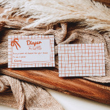 Hand Drawn Gingham Bow Neutral Diaper Raffle  