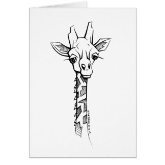 Hand-drawn Giraffe Card in Unique Art Style