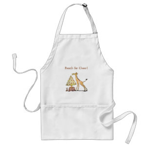 Hand-Drawn Giraffe Christmas Tree Art Standard Apron