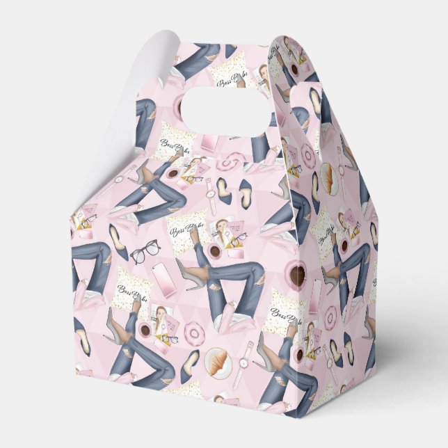 Hand Drawn Girl Boss Favour Box (Front Side)