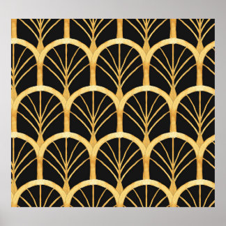 Hand Drawn Gold Imitation Watercolor Poster