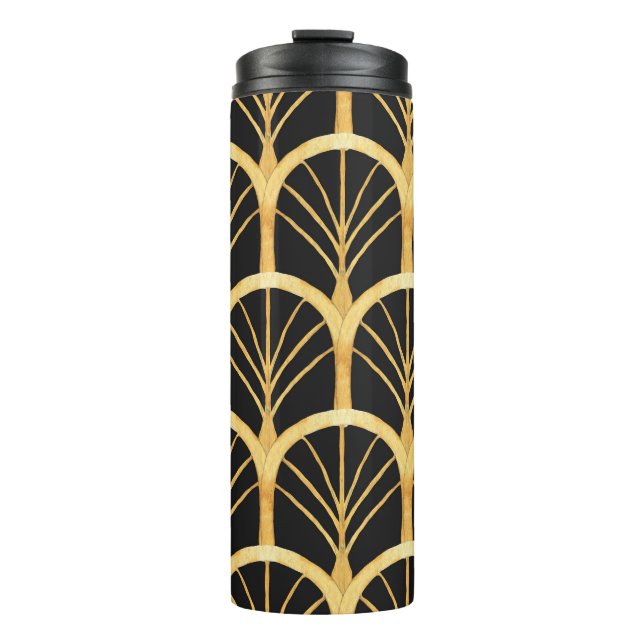 Hand Drawn Gold Imitation Watercolor Thermal Tumbler (Front)