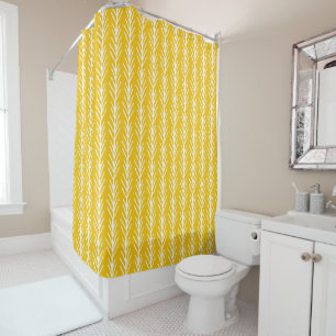 Hand Drawn Gold Wheat Pattern Shower Curtain