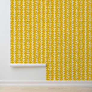 Hand Drawn Gold Wheat Pattern Wallpaper