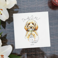 Hand Drawn Golden Doodle Martini Open Bar Cocktail