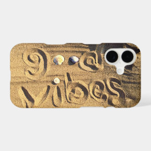 Hand Drawn Good Vibes Quote In Beach Sand Photo