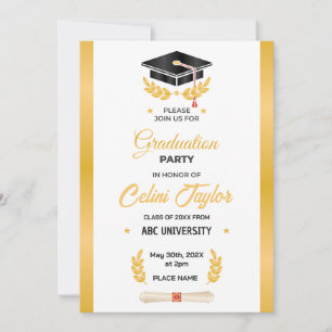 Hand-drawn Gradient Graduation Party Invitation