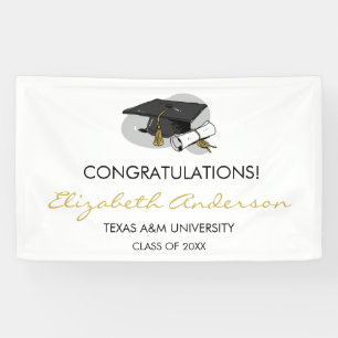 Hand Drawn Graduation Cap Banner