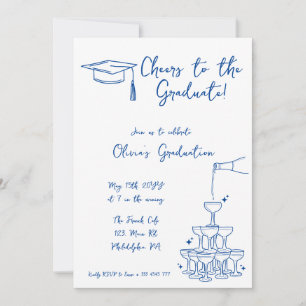 Hand drawn Graduation Invitation and announcement