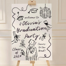 Hand Drawn Graduation Welcome Sign Template