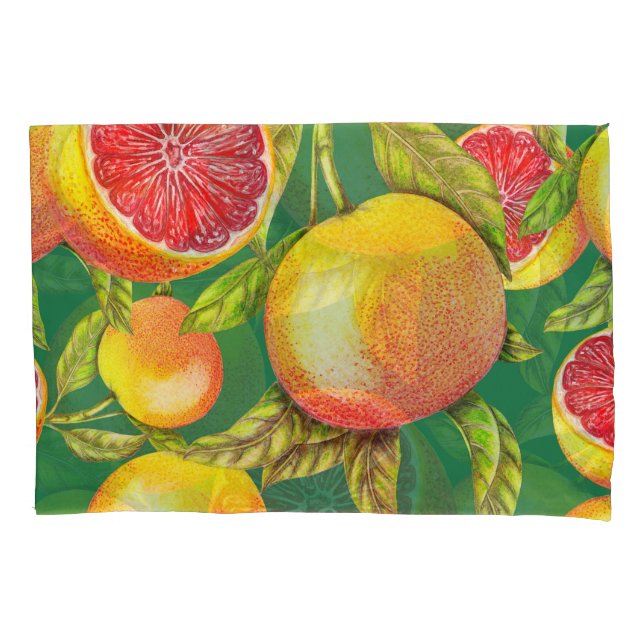 Hand Drawn Grapefruits Seamless Pattern Pillowcase (Front)