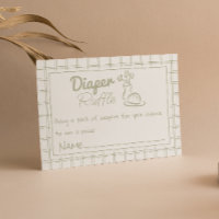 Hand Drawn Green Bread Vase Baby Diaper Raffle