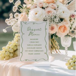 Hand Drawn Green Frame Dessert Menu Poster