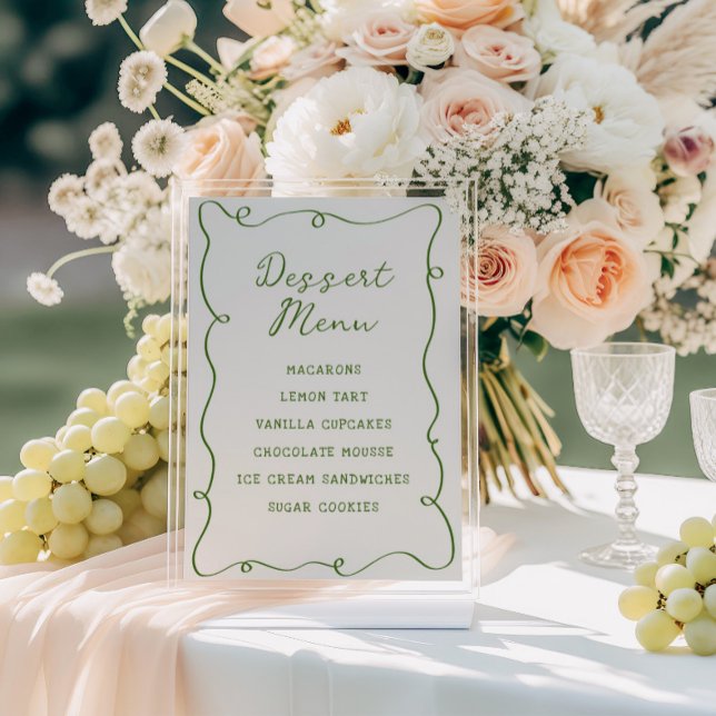 Hand Drawn Green Frame Dessert Menu Poster (Creator Uploaded)