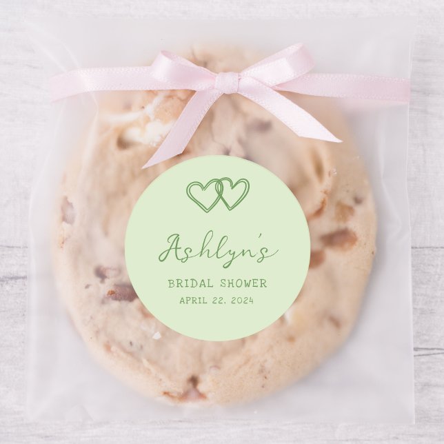 Hand Drawn Green Heart Bridal Shower Sticker (Creator Uploaded)