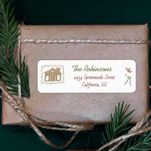 Hand Drawn Green Peach Doodle Christmas Holiday