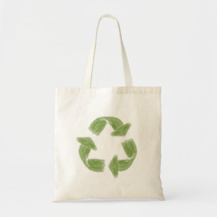 Hand Drawn Green Recycle Symbol Tote Bag