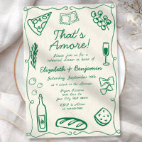 Hand Drawn Green Retro Italian Rehearsal Dinner