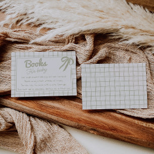 Hand Drawn Green Ribbon Gingham Book Request Enclosure Card