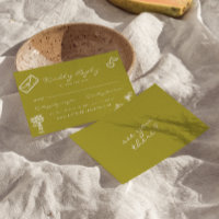 Hand Drawn Green Romantic Whimsy Wedding